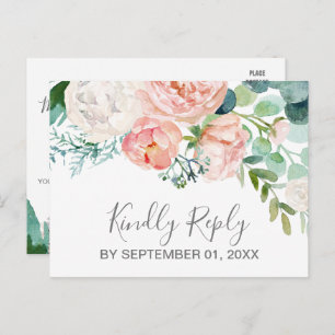 Romantique Peony Flowers Chanson Demande de carte 