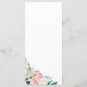 Romantique Peony Flowers Diner Carte Menu (Dos)