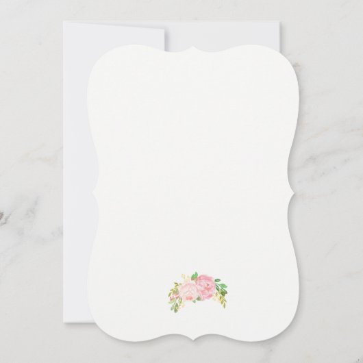 Romantique Peony rose invitation mariage (Dos)