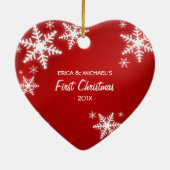 Romantique Premier Noël ornement photo (Dos)