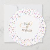 Romantique Rainbow Confetti Faire-part de mariage (Dos)