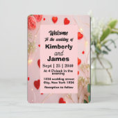 Romantique Red Heart & Faire-part de mariage Rose (Debout devant)