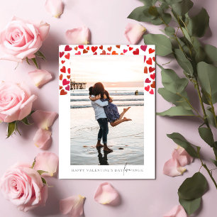 Romantique Red Hearts Saint Valentin Carte photo