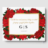 Romantique Red Roses Mariage Livre d'invité (Verso)