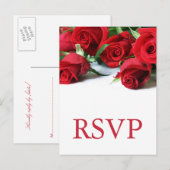 Romantique Red Roses Mariage RSVP carte postale (Devant / Derrière)