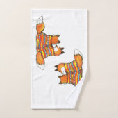 Romantique Renard Rouge Couple Orange sur Blanc (Serviette à main)