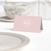 Romantique rose Coeurs Monogrammes Table Cartes de