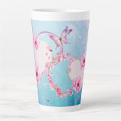 Romantique rose et bleu Floral Grosse Mug Latte (Devant)