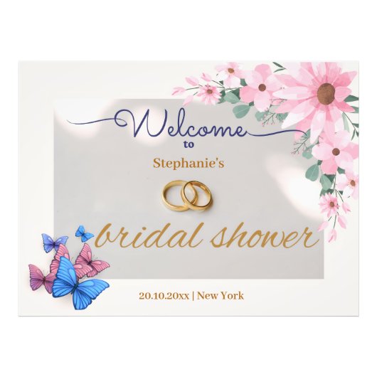 romantique rose fleurie douche d'accueil poster (Devant)