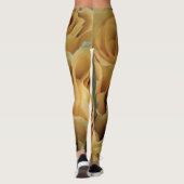 Romantique Rose Fleurs d'or Jaune Leggings floraux (Dos)