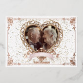 Romantique Rose Gold Anniversaire Foil Invitation (Recto)