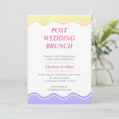 Romantique rose jaune violet Faire-part de mariage (Debout devant)