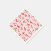Romantique Rose rose florale serviettes jetables (Coin)