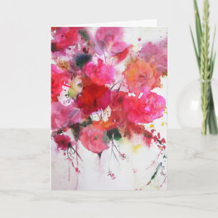 romantique rose roses heureux anniversaire carte d