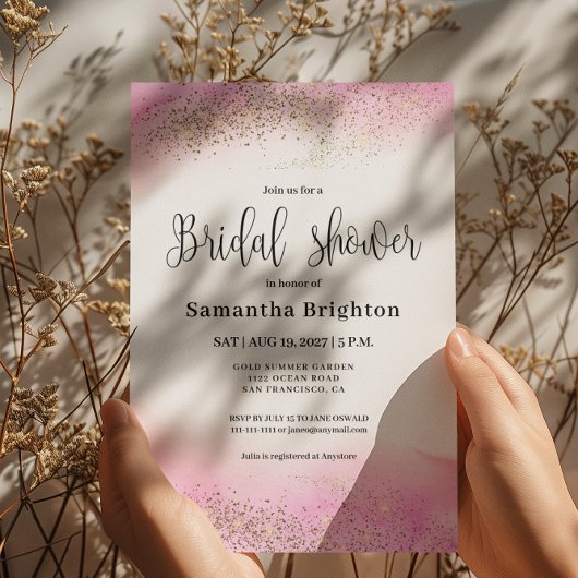 Romantique rose teintes nuptiale Invitation de dou