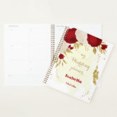 Romantique rouge foncé & fleurs blanches (Devant avec enveloppe)