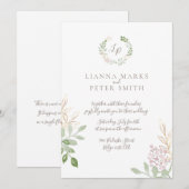 Romantique rougissent et le faire-part de mariage (Devant / Derrière)