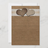 Romantique Rustique Burlap et dentelle Faire-part (Dos)