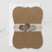 Romantique Rustique Burlap et dentelle Faire-part  (Dos)
