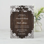 Romantique Rustique dentelle en bois Invitations d (Debout devant)
