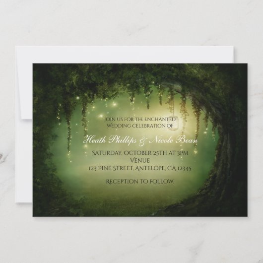 Romantique Rustique Enchanted Forêt Invitations (Devant)