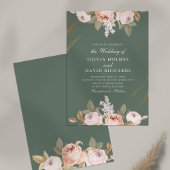 Romantique Sage Green Peony Faire-part de mariage