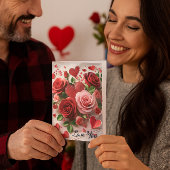 Romantique Saint-Valentin Carte de vacances Red Ro