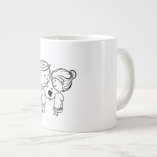 Romantique Saint Valentin Couple Clipart Mug (Devant droit)