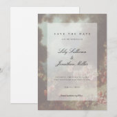Romantique Sauver la date Faire-part de mariage Fl (Devant / Derrière)