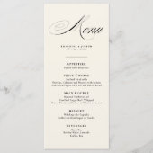 Romantique Script Calligraphie Détails Menu Mariag (Devant)