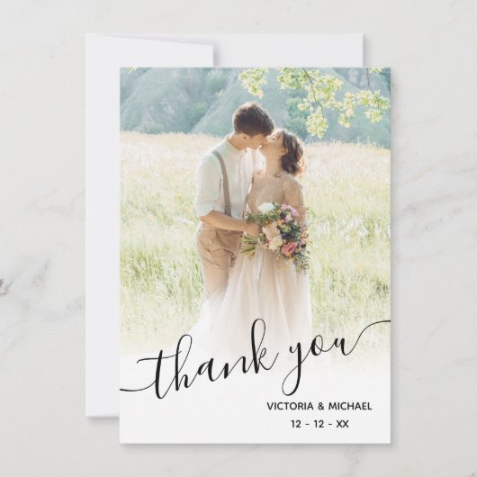 Romantique Script Mariage merci photo (Devant)