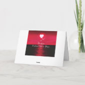 Romantique Sea Sunset Heart Carte Saint-Valentin (Dos)
