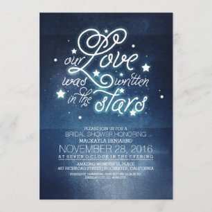 Romantique Stars Invitation de douche nuptiale