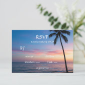 Romantique Sunset Beach Wedding Cartes RSVP (Debout devant)