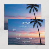 Romantique Sunset Beach Wedding Cartes RSVP (Devant / Derrière)