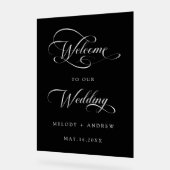 Romantique Tourbillonnant Script Mariage Bienvenue (Angle)