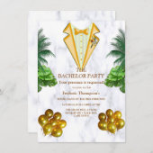 Romantique Tropical Bachelor invitation (Devant / Derrière)