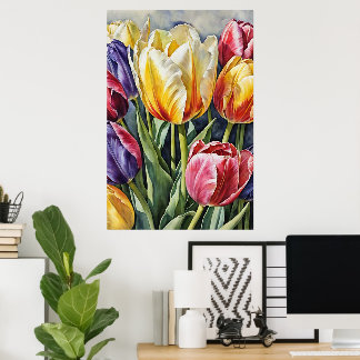 Romantique Tulip Blossom Poster Art
