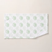 Romantique Vert, Blanc Chic Floral Bain À (Serviette à main)