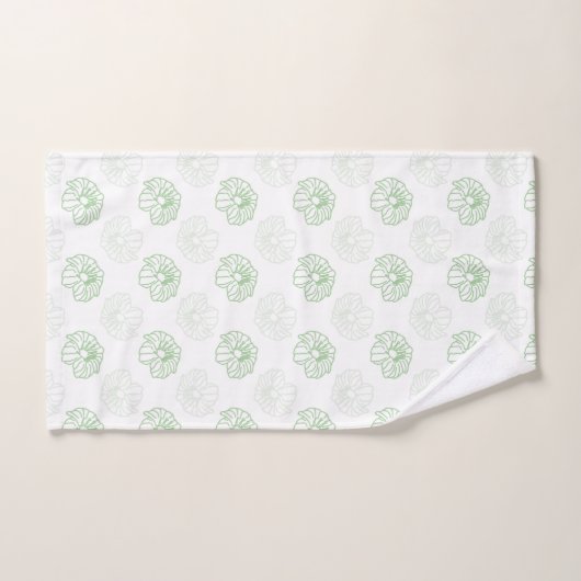 Romantique Vert, Blanc Chic Floral Bain À (Serviette à main)