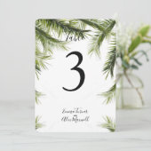 Romantique vert Tropical | Cartes de numéro de tab (Debout devant)