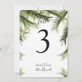 Romantique vert Tropical | Cartes de numéro de tab (Dos)