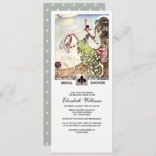 Romantique Vintage Art nuptiale Invitations de dou (Devant / Derrière)