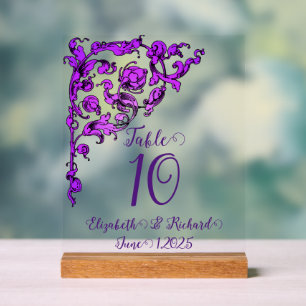 Romantique, Vintage, Pourpre antique Numéro de tab