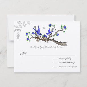 Romantique Vintage Royal Blue Wedding RSVP