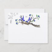 Romantique Vintage Royal Blue Wedding RSVP (Dos)