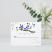 Romantique Vintage Royal Blue Wedding RSVP (Debout devant)