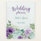 romantique violet bleu fleurs verdure mariage (Devant)