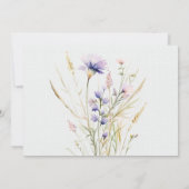 Romantique violet Faire-part de mariage floral (Dos)