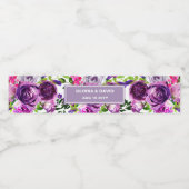 Romantique violet floral Étiquette bouteille d'eau (Étiquettes simples)